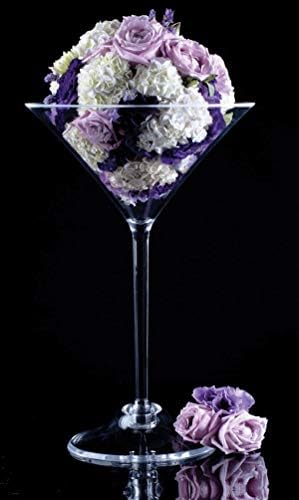 WGV Martini Glass Vase, Open 9", Height 10.25", Base 5", (Multiple Sizes Choices) Clear Wine Fruit Planter Floral Container, Wedding Centerpieces, Event Home Decor, 1 Piece (VMG0910) - Image 5