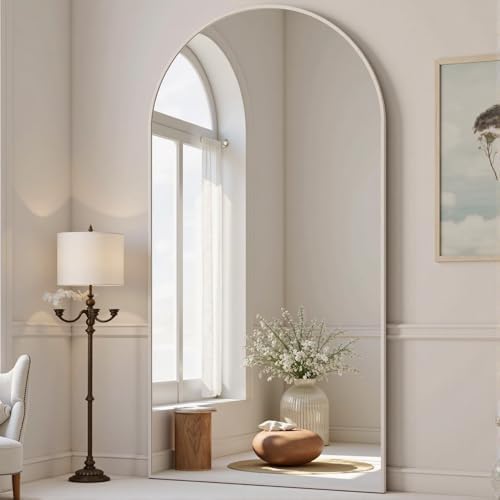 Dewfig Arched Full Length Mirror, 76"x34" Large Floor Mirror, White by YourSpacePerfectlyReflected