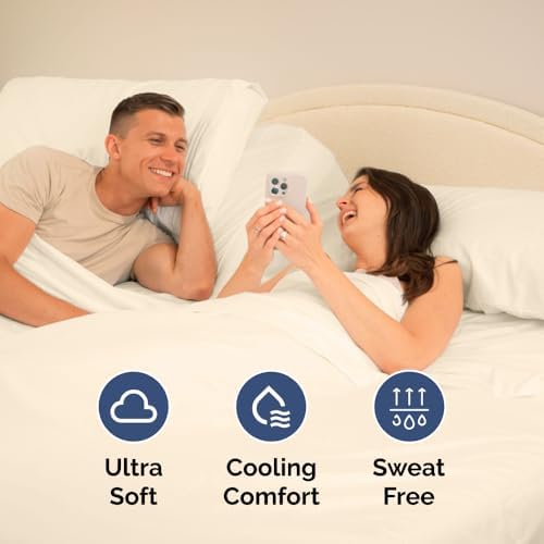 Flex Top Split Head King 4 Piece Sheet Set - Soft & Breathable - Off White - Image 5