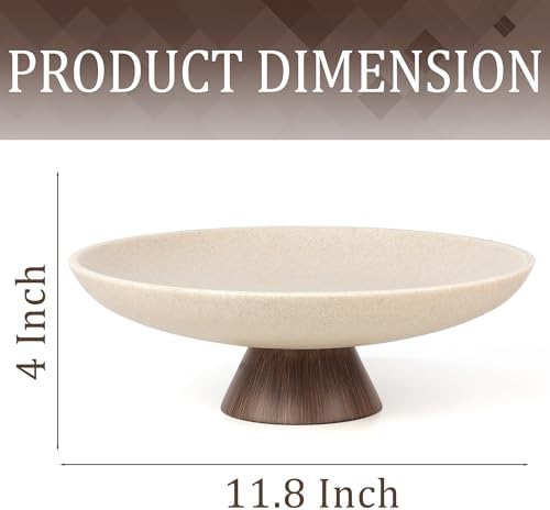 YMXYJM Modern Pedestal Decorative Bowl, Large Resin Fruit Bowl, Brown - Image 7