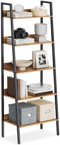 VASAGLE Bookshelf, 5-Tier Narrow Bookcase, Ladder Shelf by VASAGLEbySONGMICSHOME