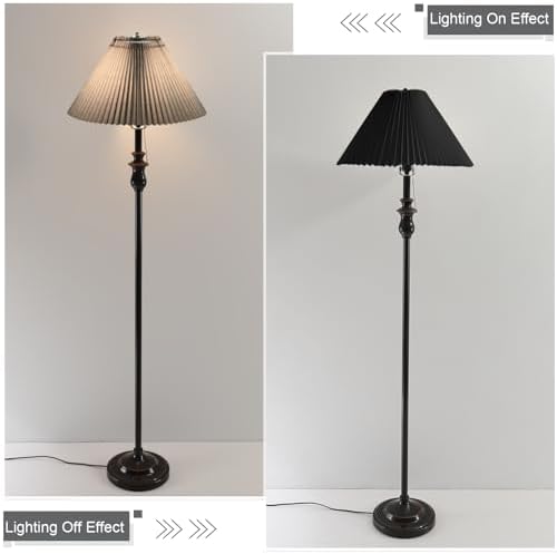 Pleated Black Lamp Shade for Arc/Arched Table Lamp/Floor Lamps Replacement spider lampshade-black 5.9"Top X 16.5"Bottom X 11"High - Image 6