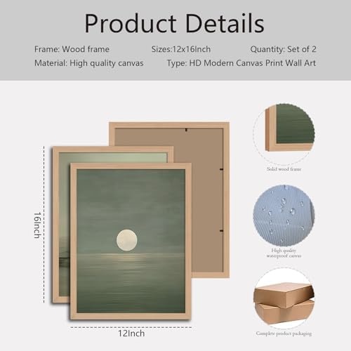 skysoon Japanese Zen Wall Art Set of 2, Sage Green Japandi Landscape Print - Image 7