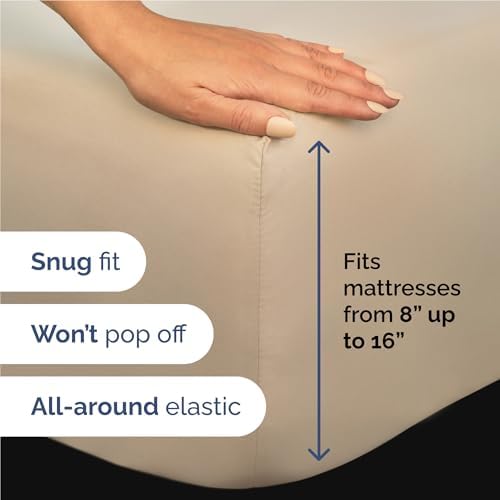Full Size 4 Piece Sheet Set - Comfy Breathable & Cooling Sheets - Cream - Image 3