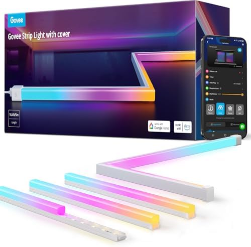Govee RGBIC LED Strip Lights 16.4ft with Covers,Smart Control, APP, WiFi by Unknown