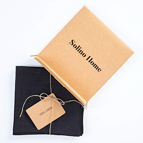 Solino Home 100% Linen Cocktail Napkins Black, Fete 6 x 6 in, Set of 12 - Image 5