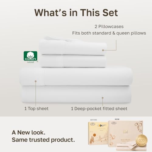 California Design Den Soft 100% Cotton Queen Size Sheets Deep Pocket, 4Pcs - Image 3