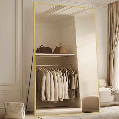 MELOMOIR 76"x44" Oversized Mirror Full Length, Gold Floor Mirror, 3-in-1 - Image 2