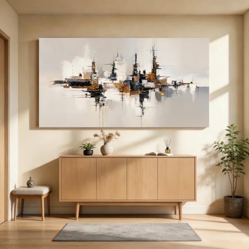 Grey Color Block Abstract Canvas Wall Art For Living Room Artwork 24×48 - Image 6