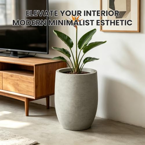 Kante Weathered Concrete Planter 9.1" Dia All-Weather Round Small Pot - Image 2