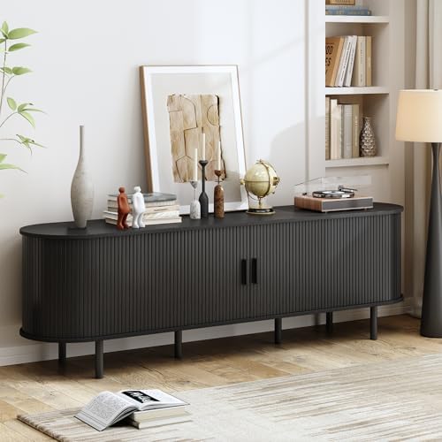 ComfyCorner 70.8" Mid Century Modern TV Stand with Sliding Doors for 65" TV - Image 5