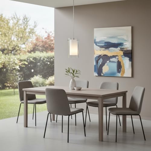 AKEZON Brushed Nickel Pendant Light Kitchen Island, Adjustable Height - Image 3