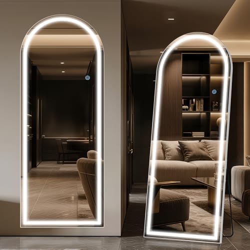 Antok 56"x20" LED Full Length Mirror, Lighted Floor Mirror, Arched - Image 2