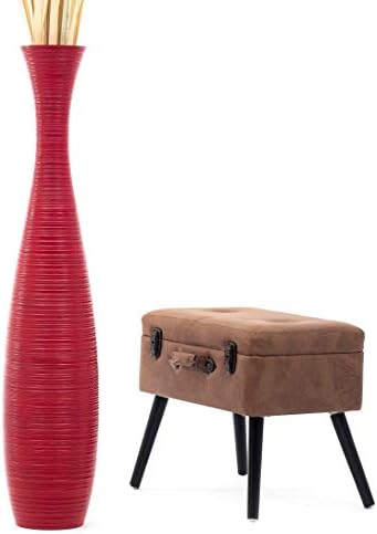 Leewadee Large Floor Vase 41 inches Mango Wood for Pampas Grass, Dried Flowers by Leewadee