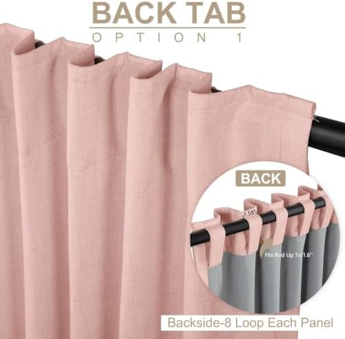 Blush Pink Total Blackout Curtains for Bedroom 84 Inch Long - Image 3