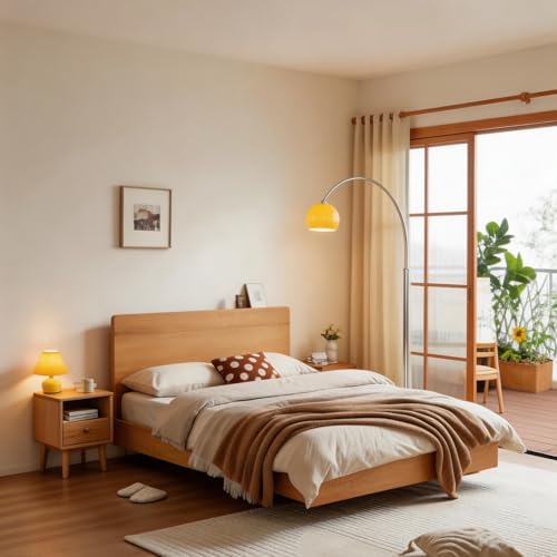 LightInTheBox Modern LED Arc Floor Lamp Silver Floor Lamp Glass Shade Standing Lamp with Marble Base Floor Light for Living Room Reading Bedroom Home Office - Image 5