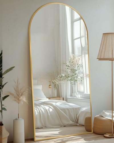 71"x28" Arched Full Length Mirror with Stand,Full Body Floor Mirror - Image 2