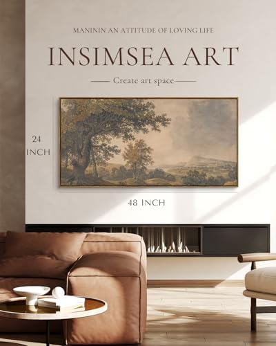 InSimSea Extra Large Framed Vintage Wall Art,Tree Mountain Prints,24x48inch - Image 2