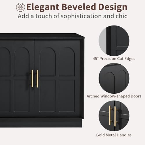 66.5" Sideboard Buffet Cabinet with Storage, Modern Credenza - Image 4