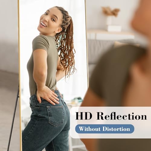 DUMOS 24"x65" Full Length Mirror with Stand, Full Body Floor Mirror - Image 3