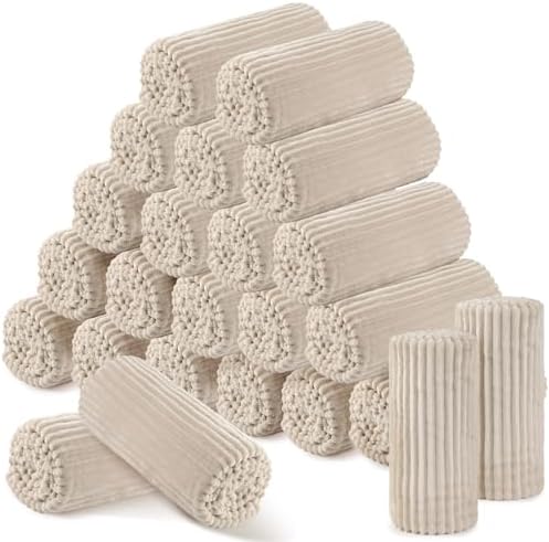 Buryeah 24 Pcs Flannel Blankets Bulk,Fall Outdoor Wedding, Khaki by Buryeah