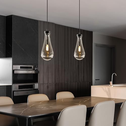 Set of 2 Raindrop Pendant Lights,Tear Drop Ceiling Pendants Light - Image 2