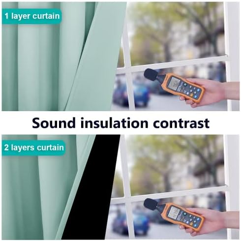 NICETOWN Aqua Blue 100% Blackout Lined Curtains, 2 Thick Layers Completely Blackout Window Treatment Thermal Insulated Drapes for Kitchen/Bedroom (1 Pair, 55-inch Width x 68-inch Length per Panel) - Image 4