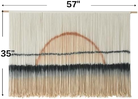 Jakalin Macrame Wall Hanging Sunset Dip Dye Boho Tapestry Handmade 57"x35" - Image 5