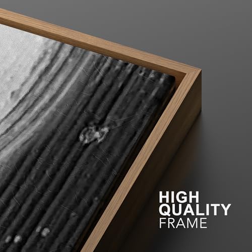 SIGNWIN Framed Canvas Print Wall Art Set Black White Industrial Paint Strokes Abstract Shapes Illustrations Modern Art Minimal Decorative Nordic for Living Room, Bedroom, Office - 16"" x24 x2 Natural - Image 5