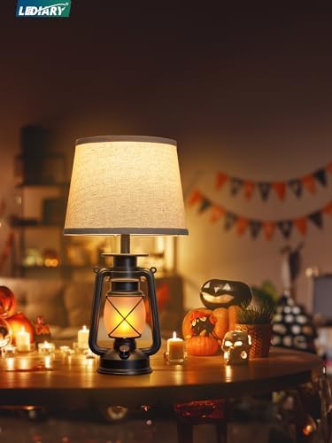 LEDIARY 18.72" Black LED Lantern Flickering Flame Table Lamps Set of 2 - Image 4