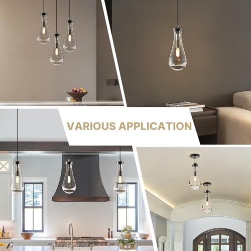 Set of 2 Raindrop Pendant Lights,Tear Drop Ceiling Pendants Light - Image 6