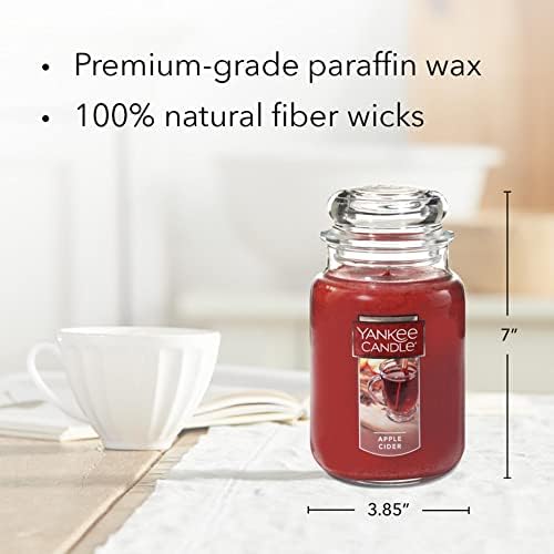 Yankee Candle Apple Cider Scented, Classic 22oz Large Jar Single Wick Candle, Over 110 Hours of Burn Time - Image 2