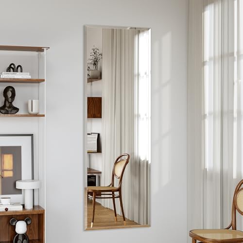 56"x21" Frameless Full Length Wall Mirrors,Rectangular Mirror Full Length Wall Mounted,Tall Full Body Mirrors with Beveled,Suitable for Living Rooms and Bedrooms by NimbusCrestHome