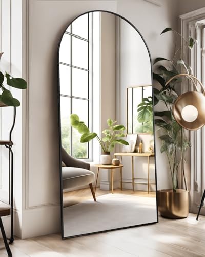 ITSRG Full Length Mirror with Stand, 47"x91" Floor Mirror Freestanding, Arched Mirror, Oversize (Black) - Image 3