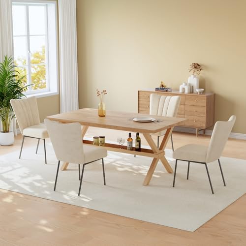 HIPIHOM Dining Table Set for 4,Kitchen Table with Dining Chairs - Image 2