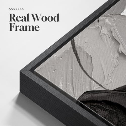 Extra Large Framed Black and White Neutral Abstract Wall Art Vertical 40x60 - Image 5