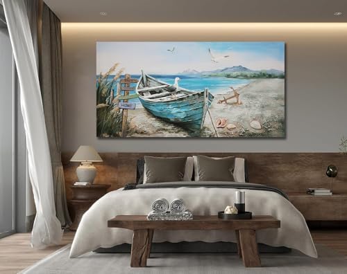 Anolyfi Nautical Wall Art Decor Coastal Artwork for Living Room 48"x24" - Image 6
