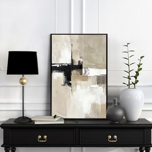 SAFERRYHOME Neutral Abstract Beige,Gray and Black Wall Art Set of 2,16"x24" - Image 7