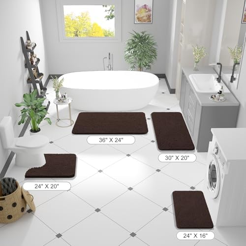 OLANLY Large Bathroom Rugs 44x32, Extra Soft Absorbent Chenille Bath Rugs - Image 2