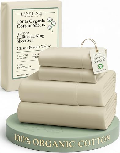 LANE LINEN California King Bed Sheets 100% Organic Cotton Cooling - Linen by LaneLinen