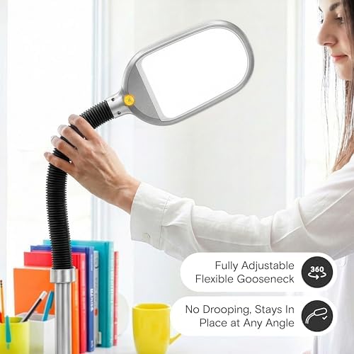 Brightech Litespan Titanium Silver LED Floor Reading Lamp, Energy Efficient, Adjustable Standing, 850-950 Lumens, 12W, 3-Year Warranty - Image 3