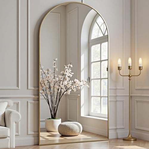 Dewfig Full Length Mirror, 70"x26" Arched Full Body Mirror, Gold - Image 2