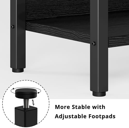 IRONCK Triple Wide 5-Tier Bookshelf with Metal Frame, Vintage Black - Image 6