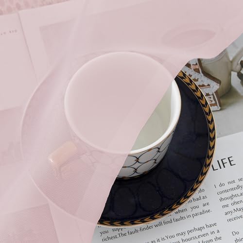 OWENIE Sheer Curtains 54 Inch Length 2 Panels Set, Blush Sheer Curtain for Living Room, Soft Airy Window Treatments for Bedroom, Fimly Voile Sheer Curtains & Drapes, 2 Pcs 84 Width 54 Long - Image 4