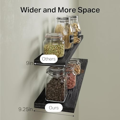 BAYKA Black Floating Shelves 35.4in, Set of 2, Wall Mounted for Wall Decor - Image 6