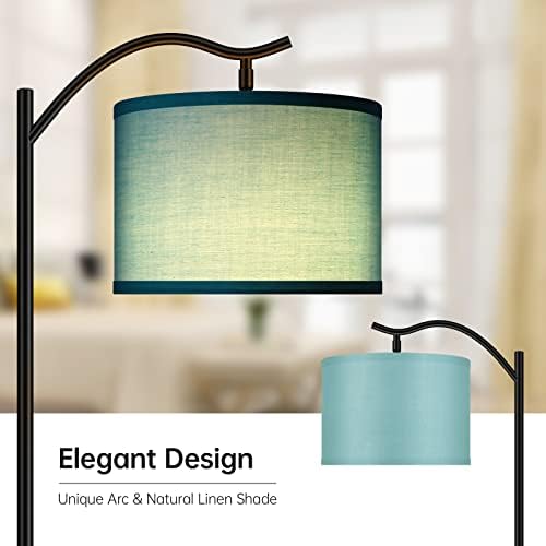 BoostArea Floor Lamp for Living Room,LED Arched Floor Lamp,Tall Modern Standing Lamp with Green Linen Shade,E26 Socket, Footswitch,Montage Mid Century Floor Lamp for Bedrooms,Office - Image 4