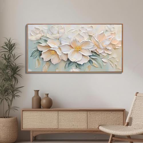 Anolyfi Framed Floral Large Canvas Wall Art for Living Room 40"x20" - Image 5