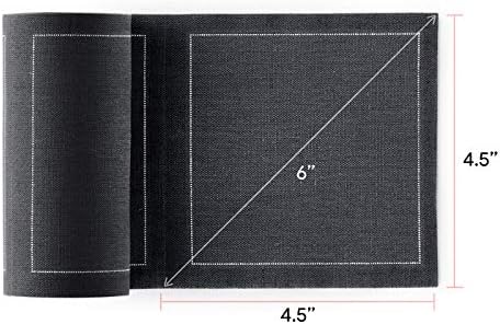 Linen Cocktail Napkin - 4.3 x 4.3 in - 50 units per roll - Intense Grey - Image 5