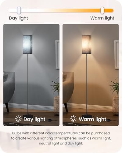 Floor Lamp, Pole Lamp with Foot Switch, Modern Standing Lamp Shade, Minimalist Freestanding Lamp (Bulb Not Included), for Living Room, Bedroom Office ETL Listed, Black B07LD05 - Image 6