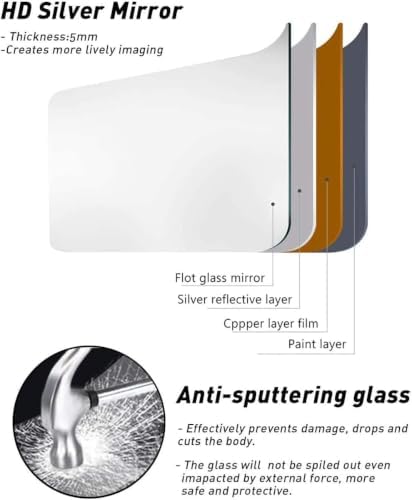 Full Length Door Mirror, 48"x16" Wall Mounted Mirror, Gold - Image 7